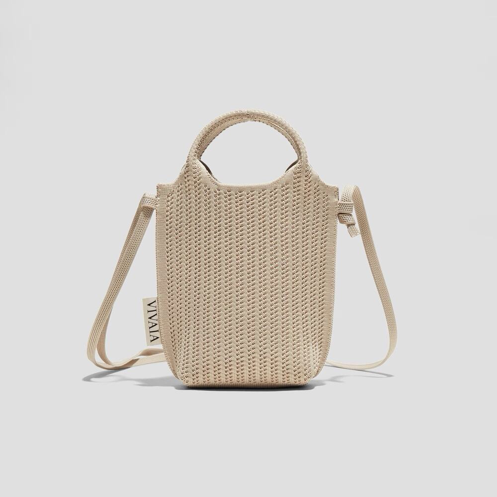 VIVAIA NWT Zahara Mini Crossbody Bag in Almond - Recycled Material